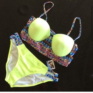 Soulkissed neon lime bikini set